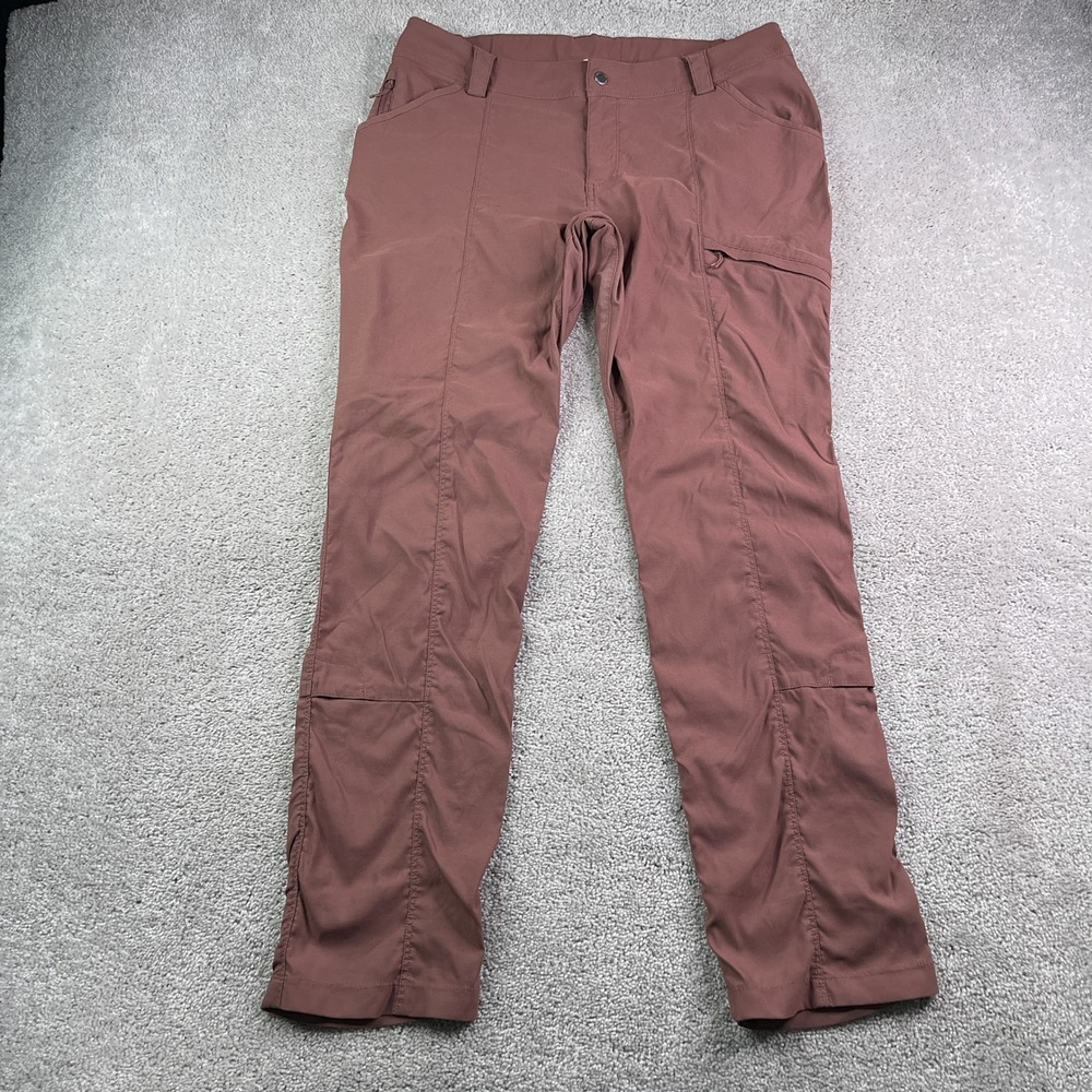 Duluth Pants Womens 14 Brown Red Dry on the Fly Slim Leg Hiking Outdoor Stretch